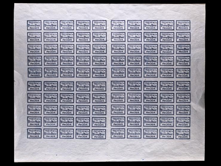 Teese & Co. Penny Post, 1852, 1c Blue on Bluish, 137L1