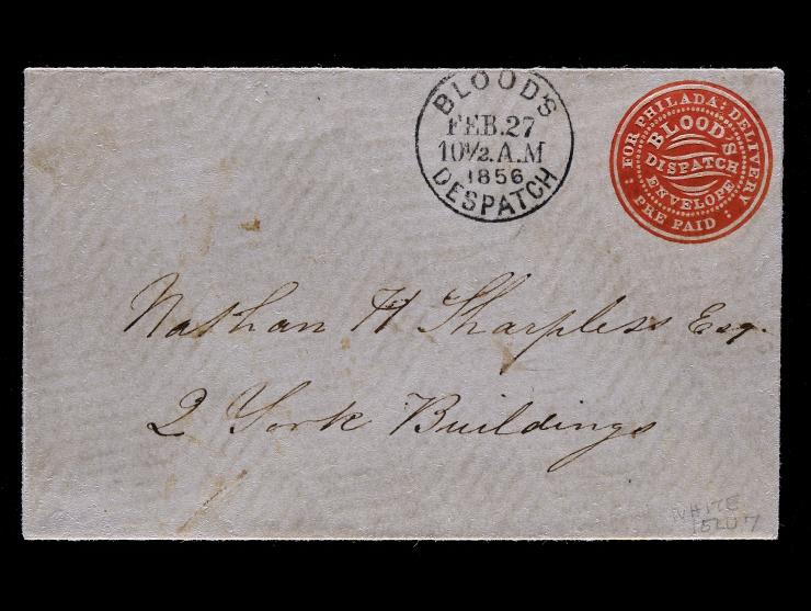 Blood's Penny Post, 1848, Red on White, 15LU7 Small Cover