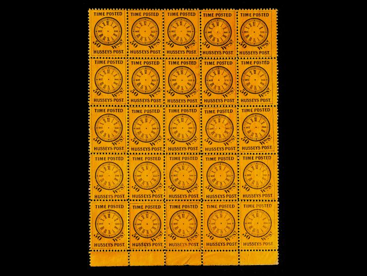 Hussey Time Posted Label, Orange
