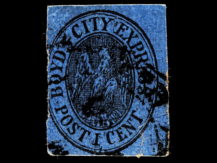 Boyd's City Express, 20L25, 1c Black on Blue, Used