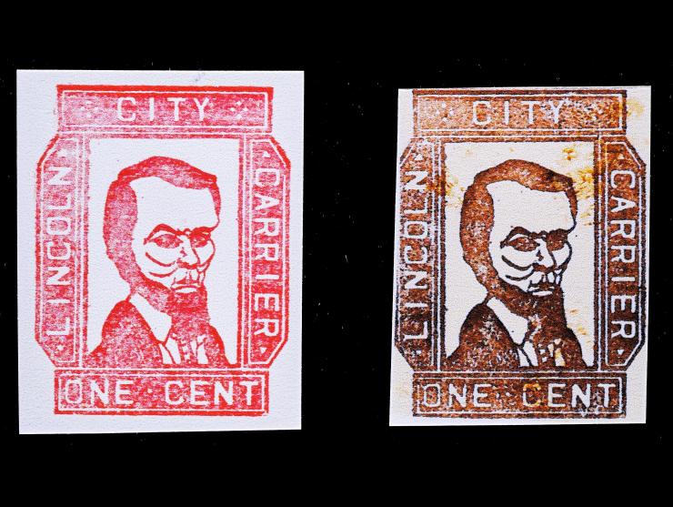 Lincoln City & Carrier, Bogus Post, Group Reference Lot of 2 Stamps