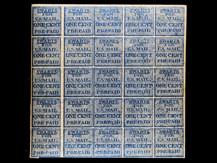 Swart’s City Dispatch Post, 1c Blue, 136L14, Unused, OG