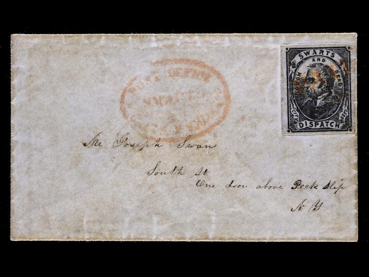 Swart’s City Dispatch Post, 2c Black on Blue Gray, 136L7, on Local Cover with Type C Oval Handstamp