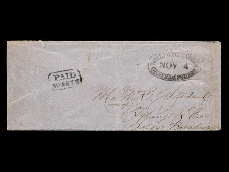 Swart's in Block and Company Oval Handstamp on Cover