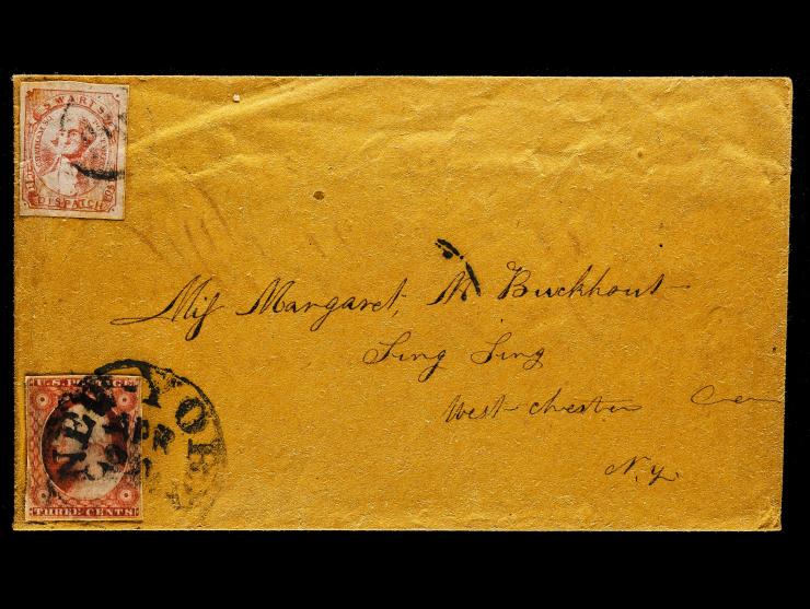 Swart’s City Dispatch Post, 1c Red, 136L9 with #11 Dull Red, Both Tied on Cover to New York