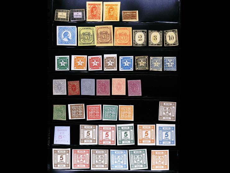 Confederate Provisional Forgeries, Group Reference Lot of 369 Stamps