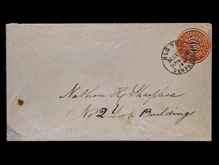 D.O. Blood & Co., Red on White, 15LU5 on 123 mm by 70 mm; Type 19 Cancel