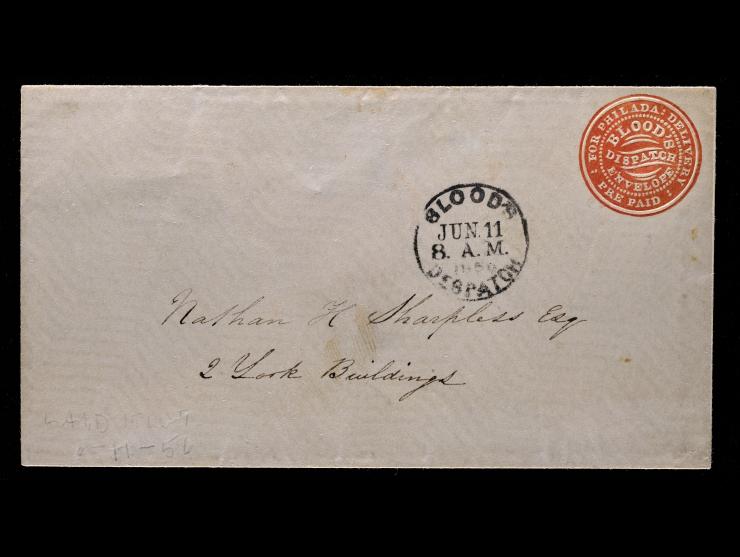 D.O. Blood & Co., Red on Buff, 15LU7 on 119 mm by 66 mm; Type 17 Cancel