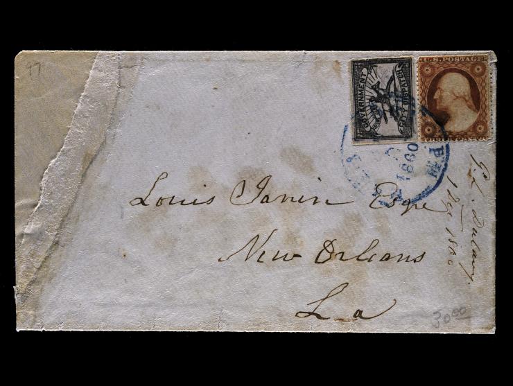 Baltimore, Maryland, 1LB8, 1c Black with #26 3c Dull Red, Tied on Cover to New Orleans