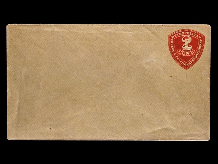 Metropolitan Errand & Carriers Express Co., 2c Red on Amber, 107LU1