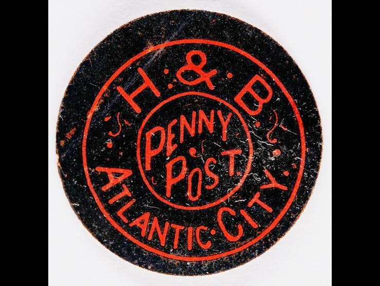 Hackney & Bolte Penny Post,1886 1c Black on Red, 153L1, Unused