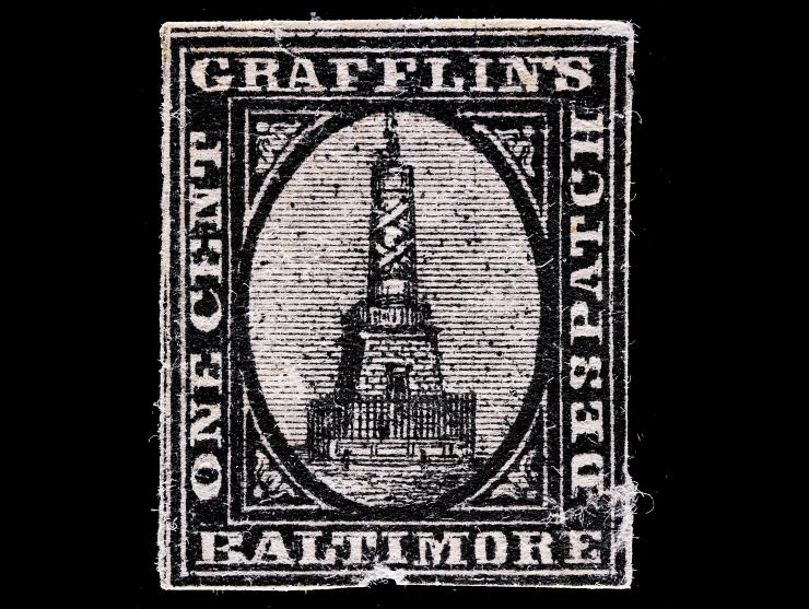 Grafflin’s Baltimore Despatch, 73L1, 1c Black, Unused