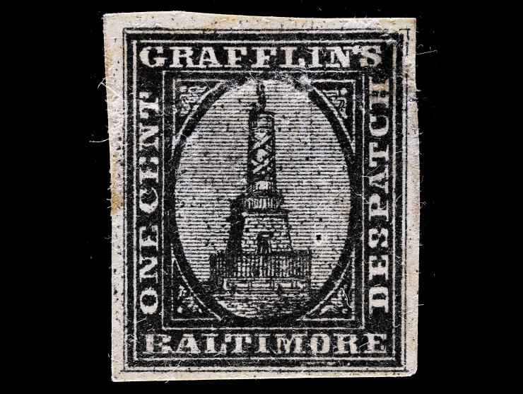 Grafflin’s Baltimore Despatch, 73L1, 1c Black, Unused