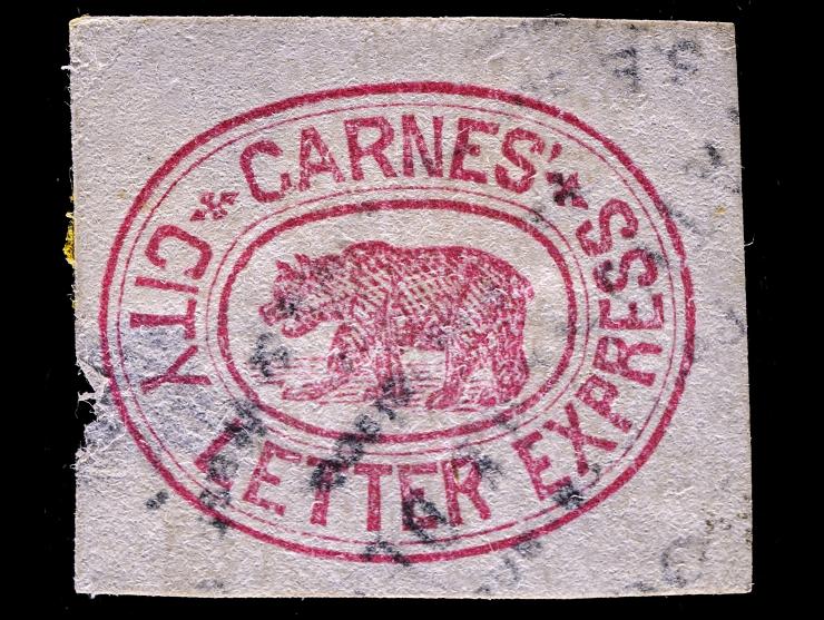 Carnes' City Letter Express, 5c Rose on White, Used