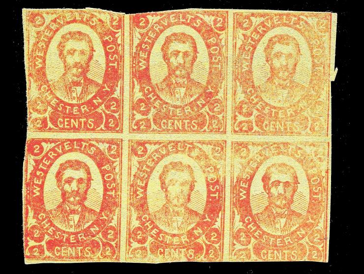 Westervelt's Post, 144L29 Type "General Grant", 2c Red on Yellow, Second Reprint
