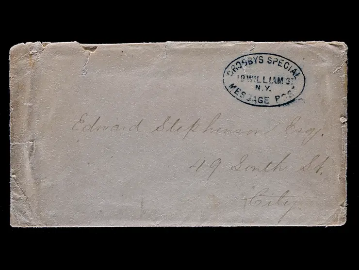 Crosby's Special Message Post, Blue Oval Company Handstamp on Local Cover