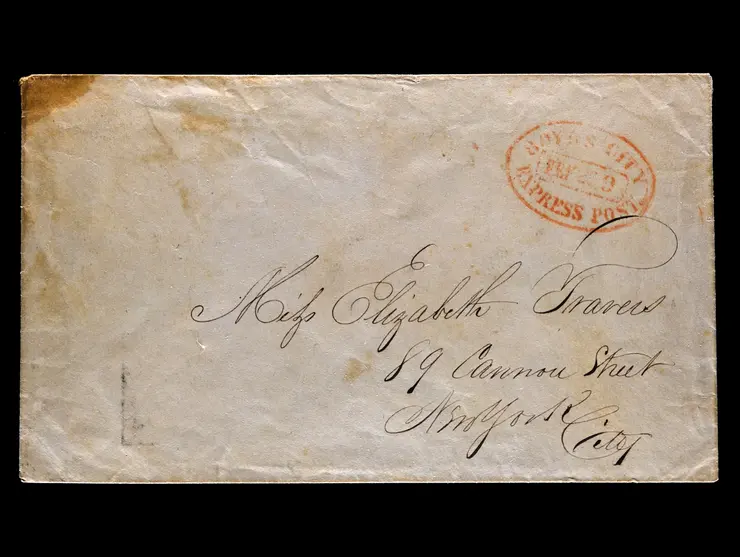Boyd's City Express Post, Red Oval Company Handstamp on Stampless Cover to New York