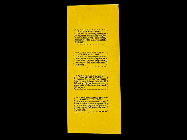 Eagle City Post, Reprint Label, Strip of 4
