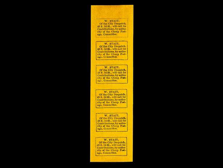 Stait's Despatch Post, Label Type 2, Strip of 6