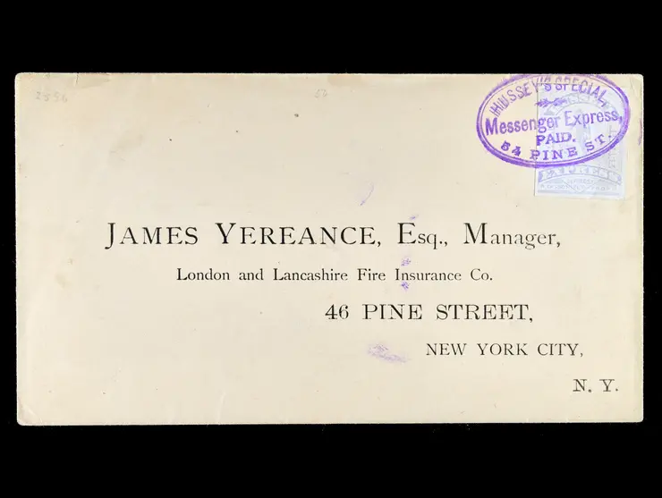 Hussey's Post, 87L74a, Ultramarine, Tied by Purple "Hussey's Special Messenger Express Paid" Handstamp on Local Cover