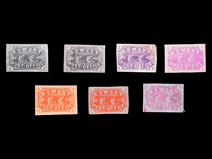 Bowery Post Office, S.A. Taylor, Group Reference Lot of 7 Examples