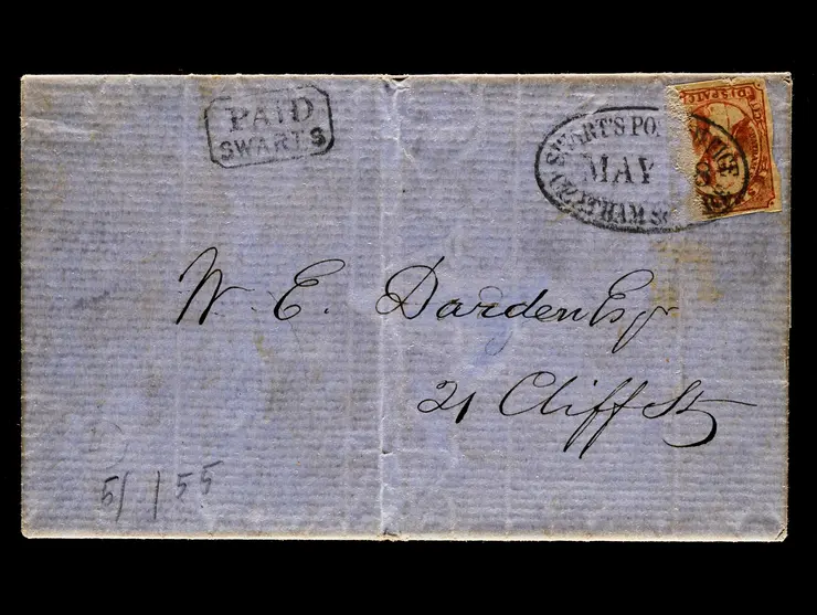 Swarts' City Dispatch Post, 136L9, 1c Red, Tied on Cover