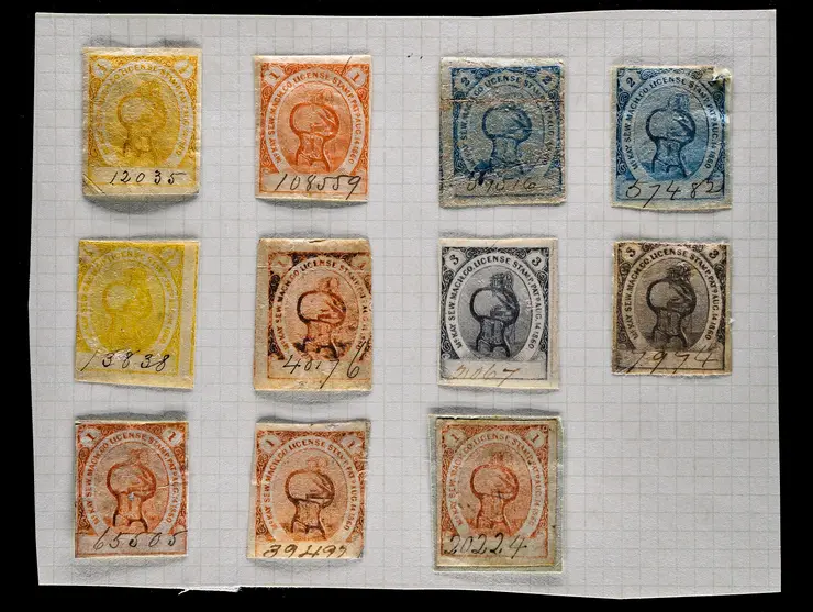 McKay Sewing Machine License Stamps, Group Reference Lot of 11 Stamps, XF