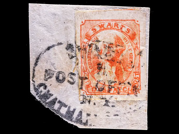 Swarts' City Dispatch Post, 136L9, 1c Red, Tied on Piece by Black Company Oval Handstamp