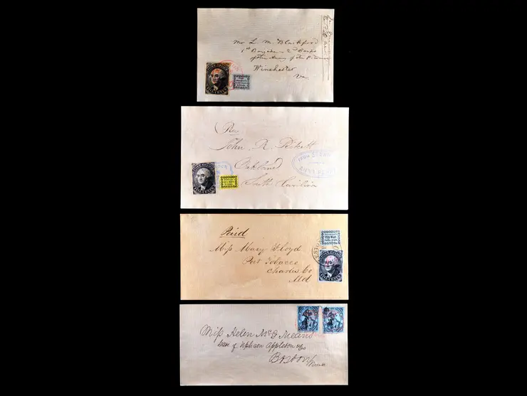 Group of Four Carrier and Provisional Facsimile Cover Fronts